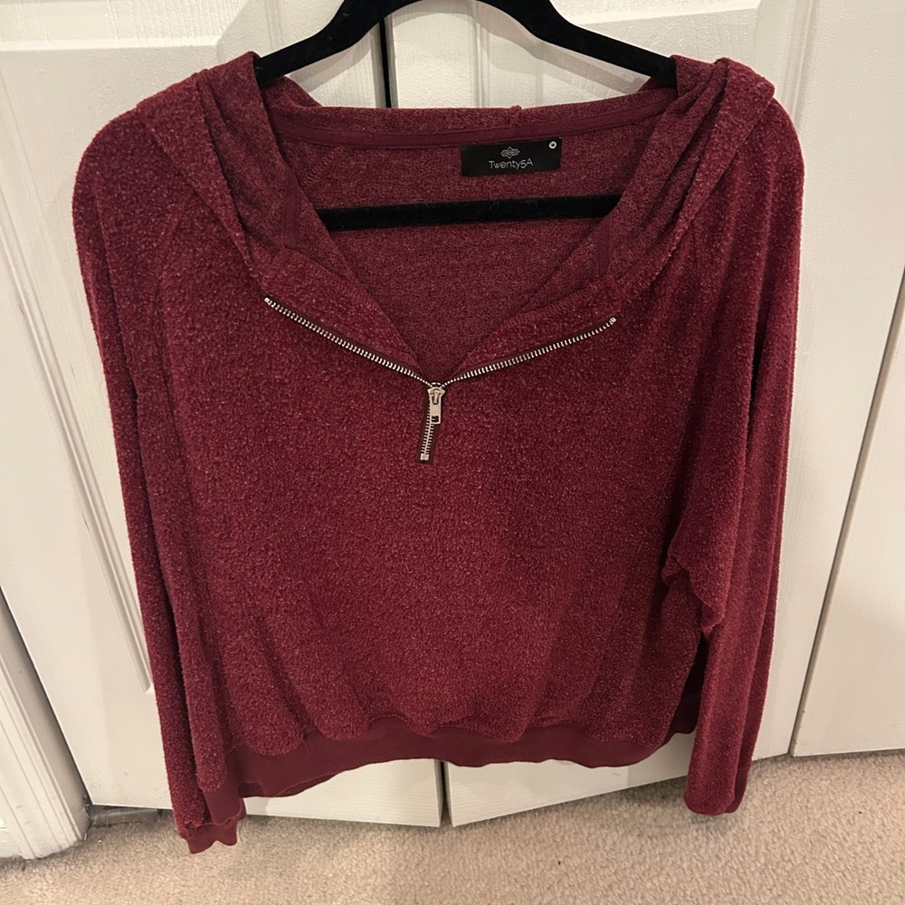 Red Quarter Zip Sweatshirt